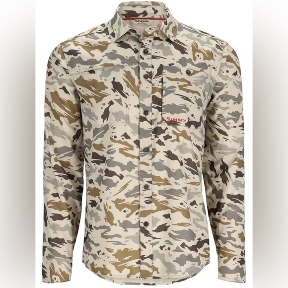 SIMMS FISHING Other - Simms Fishing Shirt Challenger Ghost Camo Stone Medium